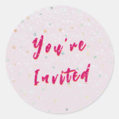 Winter Baby Sprinkle | Snow Flurry Envelope Seal Ronde Sticker (Voorkant)