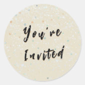 Winter Baby Sprinkle | Snow Flurry Envelope Seal Ronde Sticker (Voorkant)
