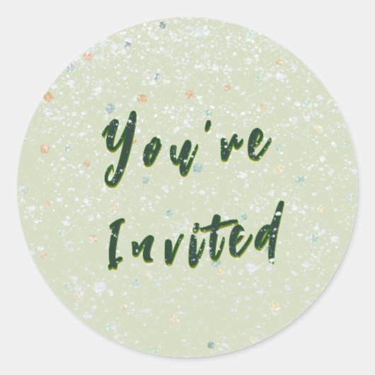 Winter Baby Sprinkle | Snow Flurry Envelope Seal Ronde Sticker (Voorkant)