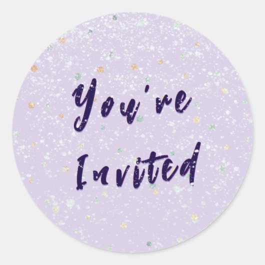 Winter Baby Sprinkle | Snow Flurry Envelope Seal Ronde Sticker (Voorkant)