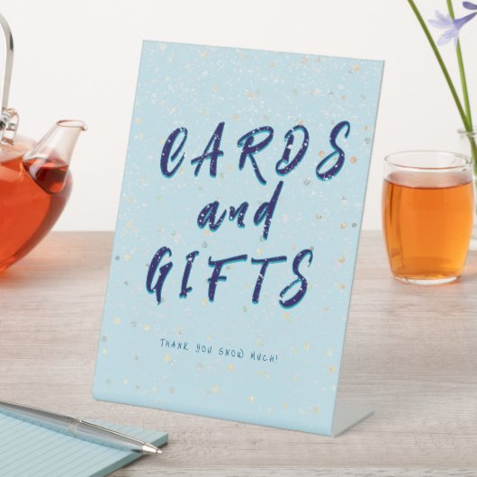 Winter Baby Sprinkle | Snow Flurry Kaarten en gesc Reclamebord Met Voetstuk (Insitu)