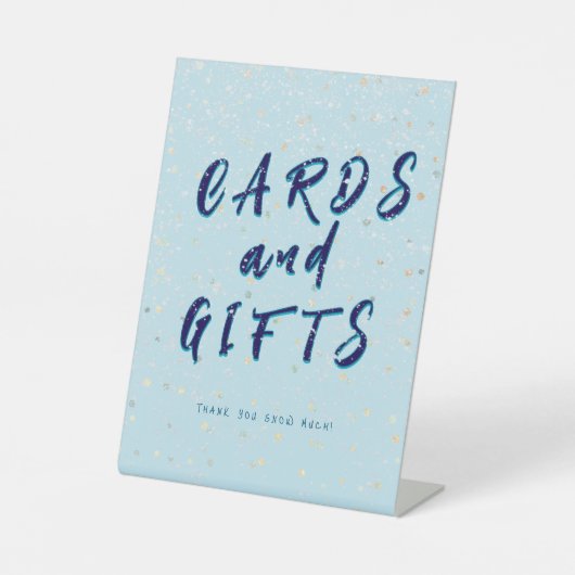 Winter Baby Sprinkle | Snow Flurry Kaarten en gesc Reclamebord Met Voetstuk (Voorkant)