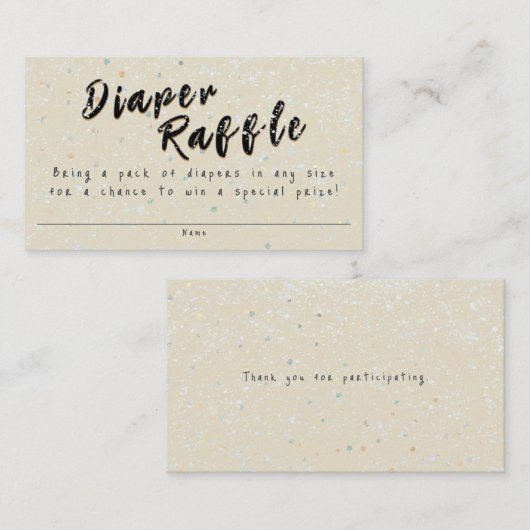 Winter Baby Sprinkle | Snow Flurry Luier Raffle Informatiekaartje (Voorkant / Achterkant)