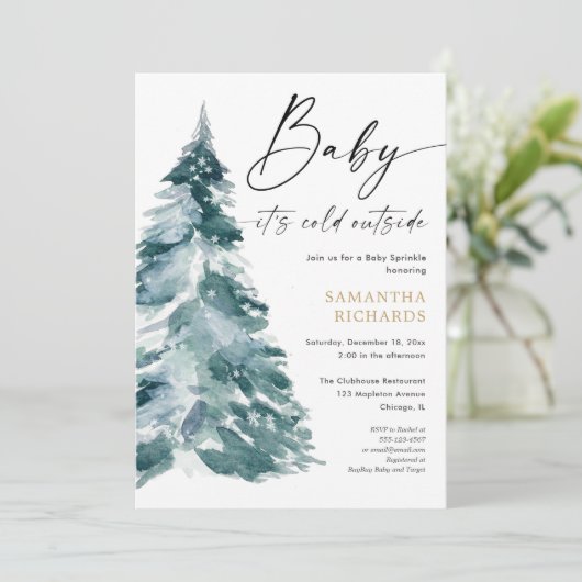 Winter baby strooi het is koud buiten douchen kaart (Staand voorkant)