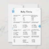 Winter baby trivia spel baby shower spel Kaart (Voorkant)