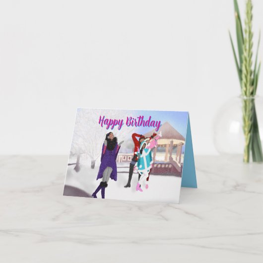 Winter Baby Verjaardag Kaart (Voorkant)