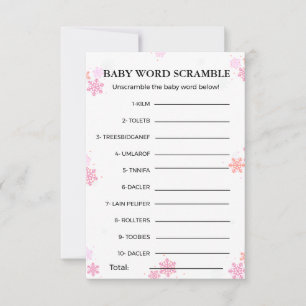 Winter Baby woord scramble baby shower spel