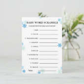Winter Baby woord scramble baby shower spel Kaart (Staand voorkant)