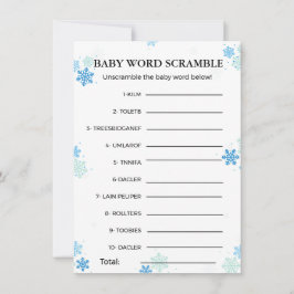 Winter Baby woord scramble baby shower spel Kaart