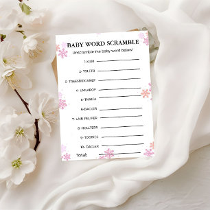 Winter Baby woord scramble baby shower spel Kaart