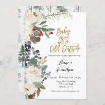 Winter Baby Zijn Koud Buiten paar douche uitnodigi