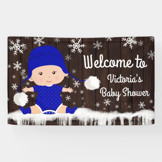 Winter Baby zijn koude buiten Baby shower banner (Horizontaal)