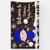Winter Baby zijn koude buiten Baby shower banner (Verticaal)
