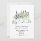 Winter Baby zijn koude buitenzijde Baby shower Kaart (Voorkant)