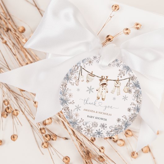 Winter Babykleding Baby shower Bedankt Bedankjes Labels