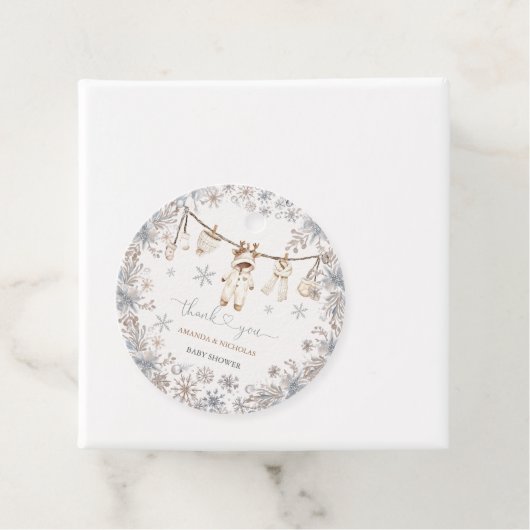Winter Babykleding Baby shower Bedankt Bedankjes Labels (In situ)