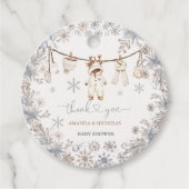 Winter Babykleding Baby shower Bedankt Bedankjes Labels (Voorkant)