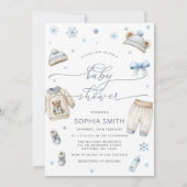 Winter Babykleding Boy Baby shower Uitnodiging (Voorkant)