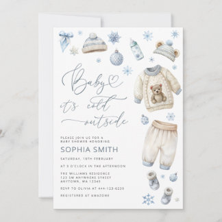 Winter Babykleren Baby Shower All In One Kaart