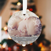 Winter Baby's Eerste Kerstmis Sneeuwvlokken Foto Ornament