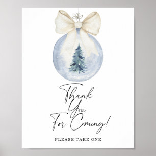 Winter babyshower Bedankt voor uw komst Poster