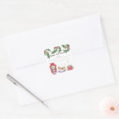 Winter babyshower-boekenlegger, boeken voor baby vierkante sticker (Envelop)