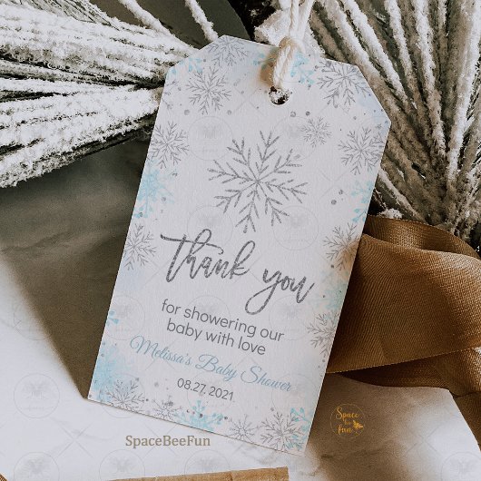 Winter Babyshower Het is koud buiten Cadeaulabel