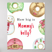 Winter babyshower Hoe groot is mama's buik Poster (Voorkant)