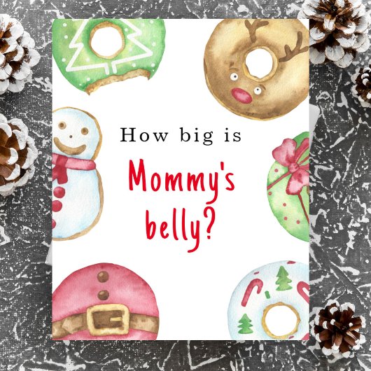 Winter babyshower Hoe groot is mama's buik Poster