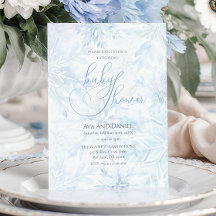 Winter Babyshower Jongen Blauwe Sneeuwvlok