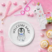 Winter Babyshower Jongen Pinguïn Papieren Bord (Feest)
