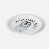 Winter Babyshower Jongen Pinguïn Papieren Bord (Gekanteld)