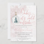 Winter babyshower Meisje Het is koud buiten Baboos Kaart (Voorkant)