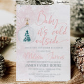 Winter babyshower Meisje Het is koud buiten Baboos Kaart