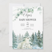 Winter babyshower uitnodiging Mama Beer Babyshower (Voorkant)