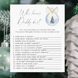 Winter babyshower Wie kent papa het beste spel