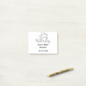 Winter babyshowerkoekje zwart gekrabbeld handgetek post-it® notes (Op bureau)