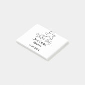 Winter babyshowerkoekje zwart gekrabbeld handgetek post-it® notes (Schuin)