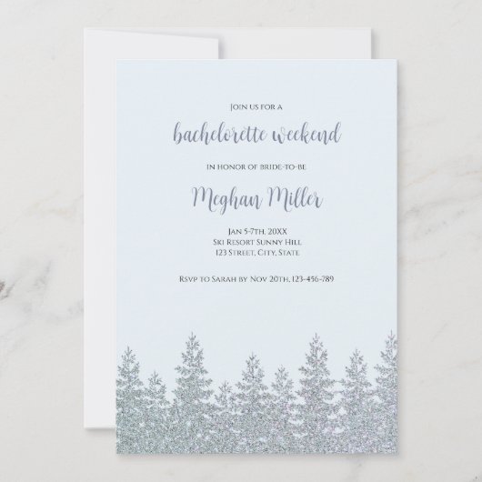 Winter Bachelorette Ski Weekend Route Kaart (Voorkant)