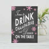 Winter Bachelorette Time to Drink Champagne Kaart (Staand voorkant)