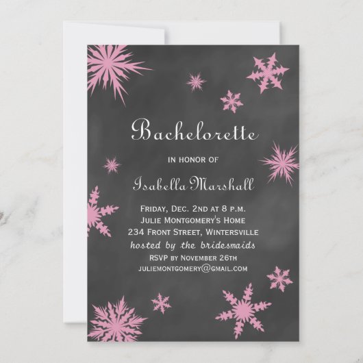 Winter Bachelorette Time to Drink Champagne Kaart (Achterkant)