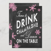 Winter Bachelorette Time to Drink Champagne Kaart (Voorkant / Achterkant)