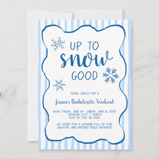 Winter Bachelorette Weekend Up To Snow Good Kaart (Voorkant)