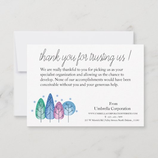 Winter Background Business Bedankkaart (Voorkant)