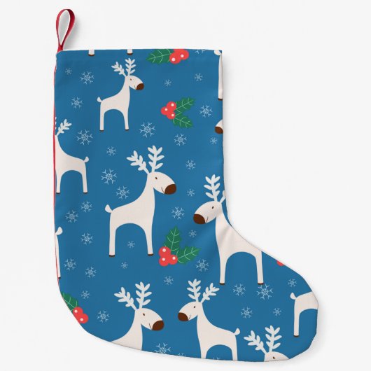 Winter background with deers ( seamless pattern)an kleine kerstsok (Voorkant)