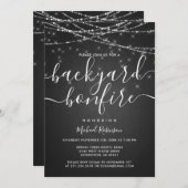 Winter Backyard Bonfire Birthday Invitation Kaart (Voorkant / Achterkant)
