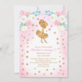 Winter Ballerina Glitter Verjaardag Kaart (Voorkant)