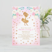 Winter Ballerina Glitter Verjaardag Kaart (Staand voorkant)