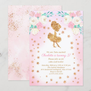 Winter Ballerina Glitter Verjaardag Kaart