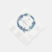 winter Baptism blue wreath Paper Servet (Hoek)